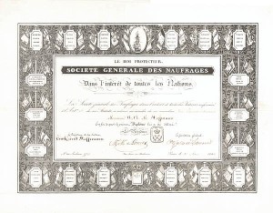 Societe Generale Des Naufrages - Stock Certificate